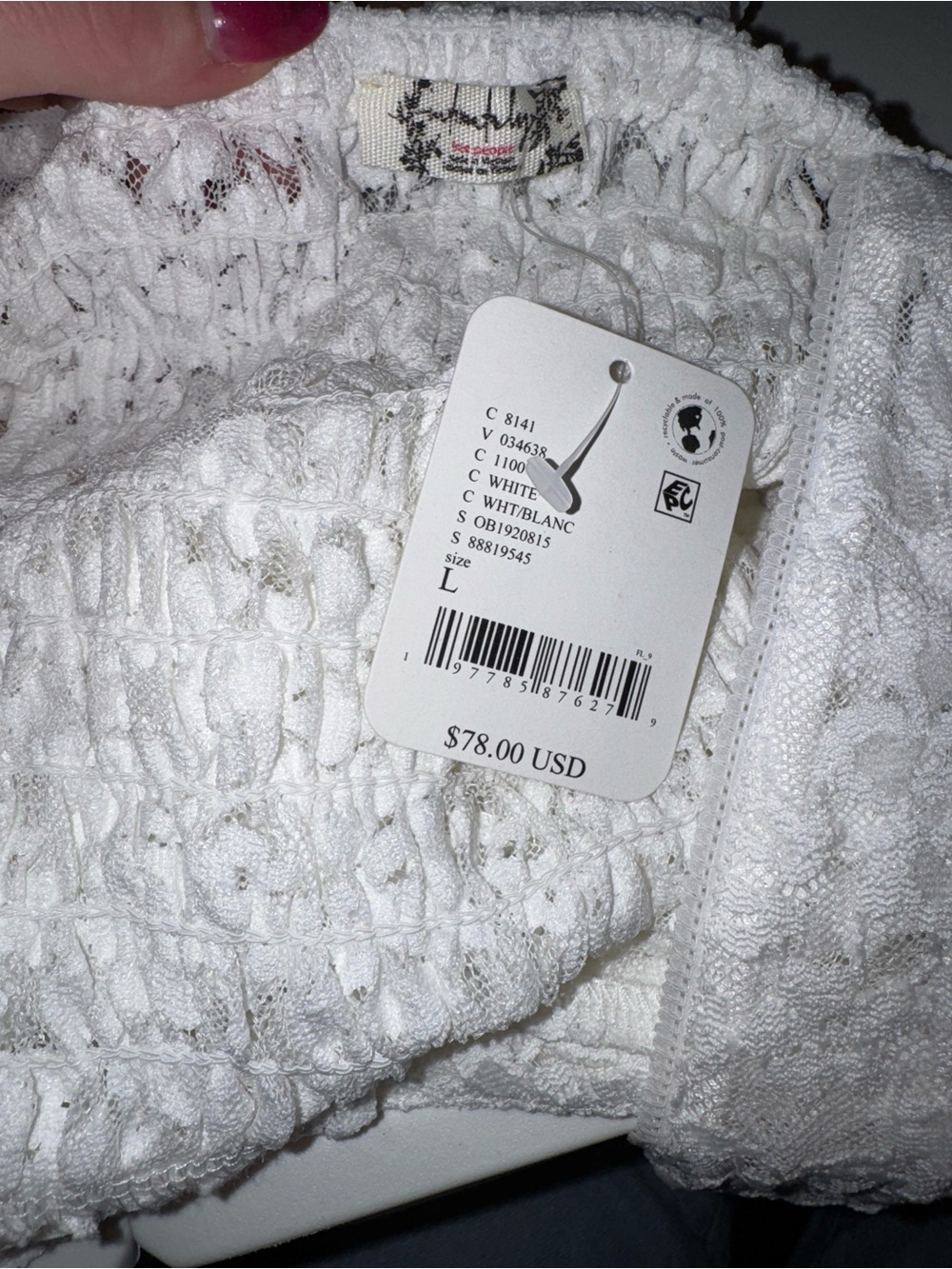Free People White Lace One-Piece Lingerie Bodysuit - Picture 4 of 5